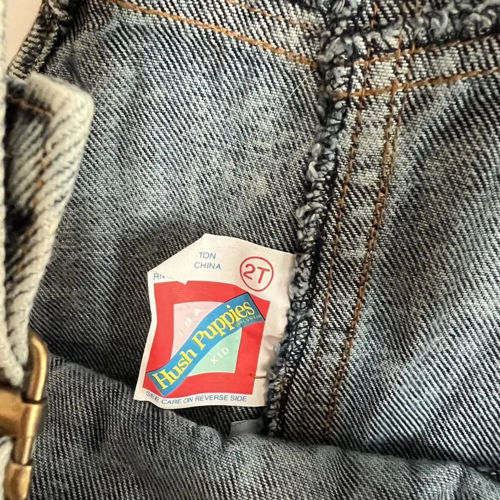 Vintage Hush Puppies Acid Wash Denim Shortalls